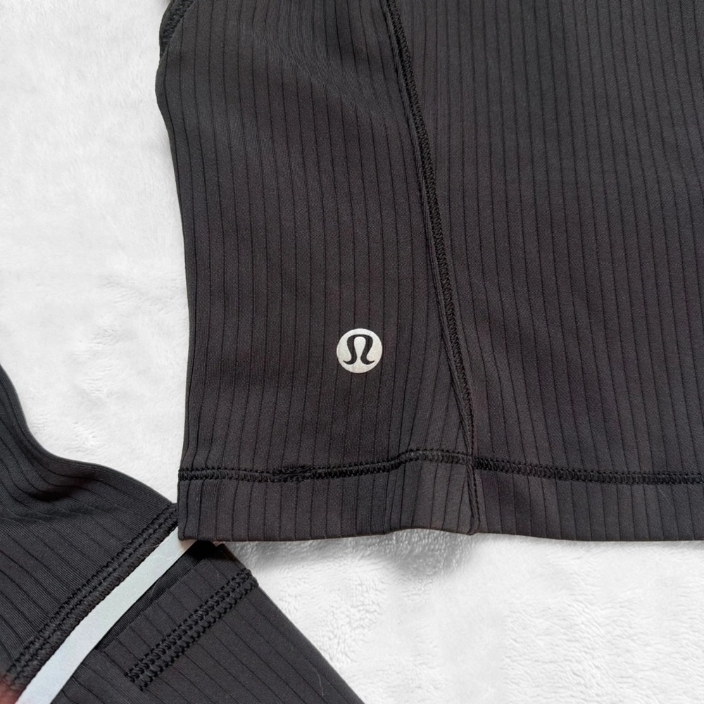 NWT Lululemon It’s Rulu™ Run Ribbed Cropped Half-Zip – Black – Size 4 - Picture 4 of 10